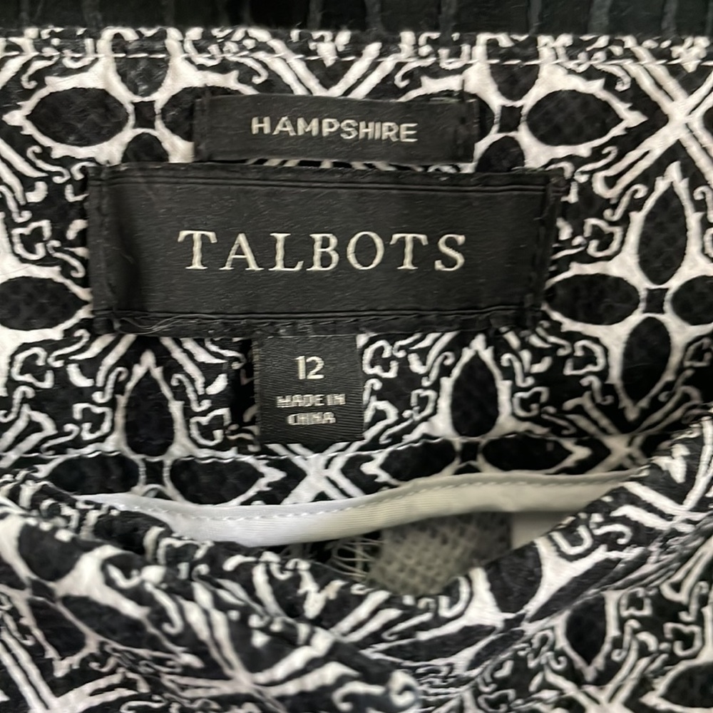 Black And White Pattern Textured Talbots Hampshir… - image 4
